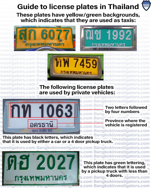 Guide to license plates in Thailand