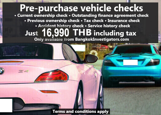 Pre-purchase vehicle checks in Thailand