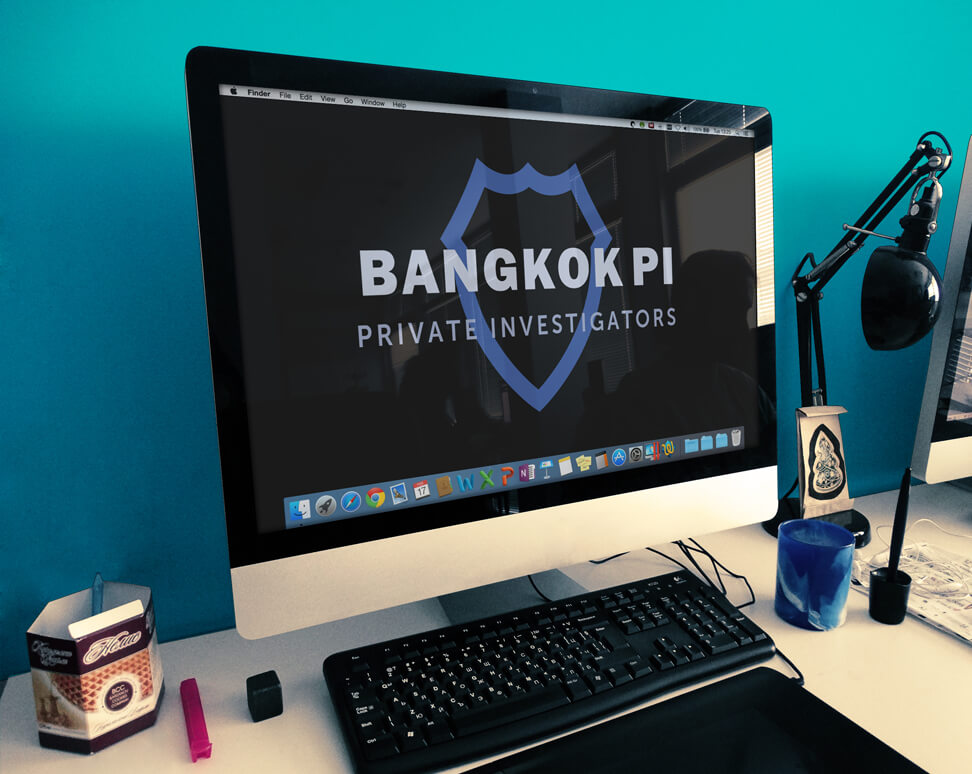 Bangkok Private Investigators logo on a computer screen