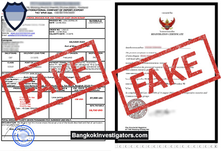 Fake company documents in Thailand