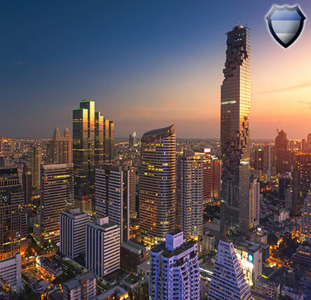 High-rise buildings in Bangkok at night