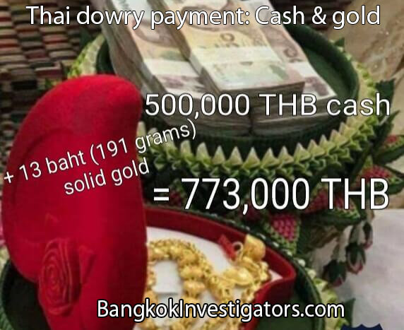 Thai dowry money and gold