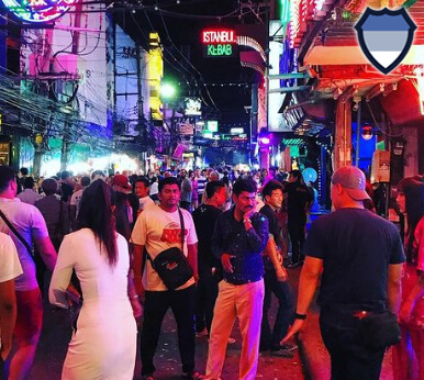 Bars in a red light area of Thailand