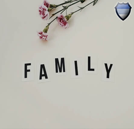 Letters spelling out the word family