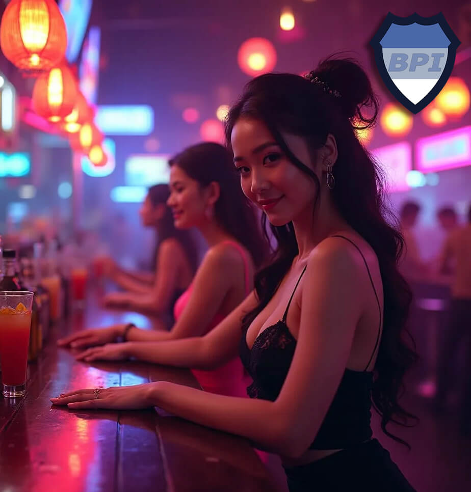 A lady working at a bar in Thailand