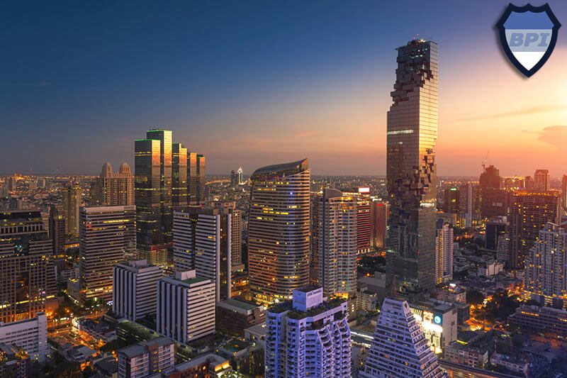 Skyscrapers in Bangkok at night